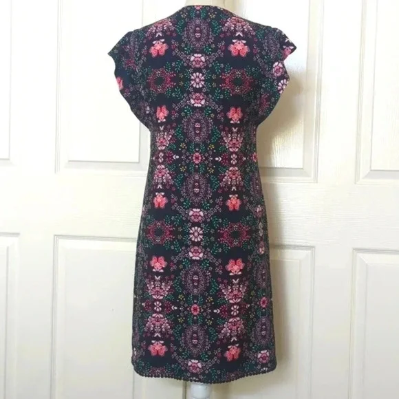 Jessica Simpson Women's Floral Lace-Up Flutter-Sleeve Dress - Picture 7 of 8